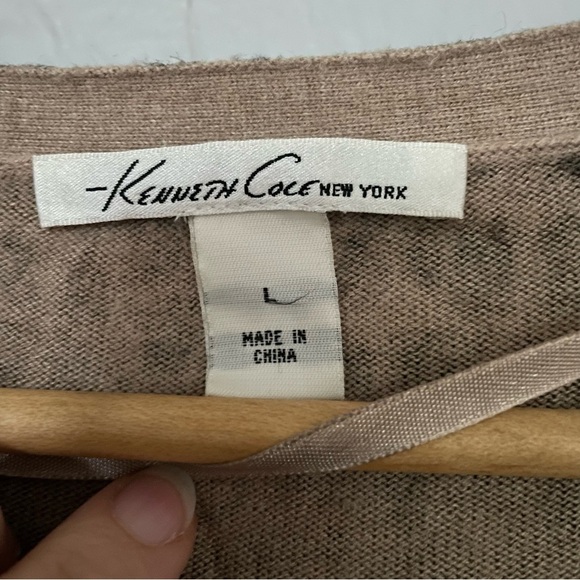 Kenneth Cole New York Animal Print Silk Blend Cardigan sz Large - Picture 2 of 6